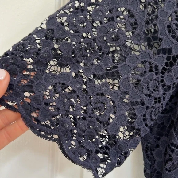 Madewell Navy Blue Magnolia Lace A-line Dress - Picture 4 of 7